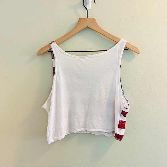 Brandy Melville American Flag Crop Tank Top USA Red White Blue America Patriotic - Picture 6 of 8
